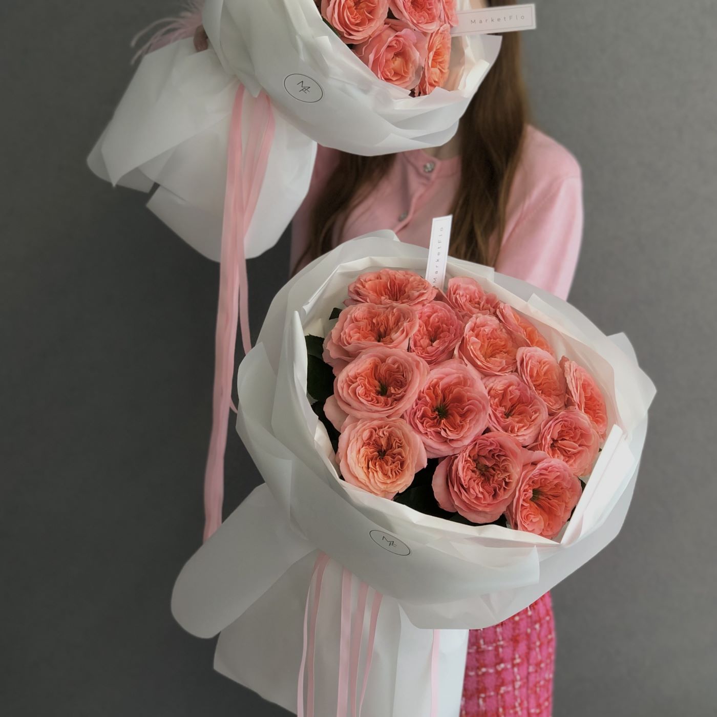 БУКЕТ ИЗ ПИОНОВИДНЫХ РОЗ