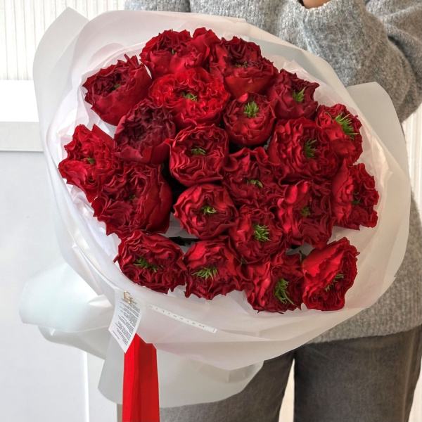 МОНОБУКЕТ ИЗ КРАСНЫХ РОЗ РЭД АЙ