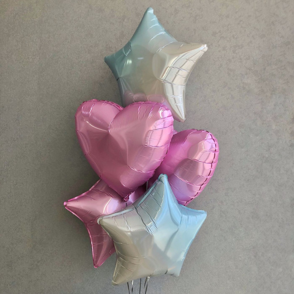 3 ЗВЕЗДЫ И 2 СЕРДЦА С ГЕЛИЕМ