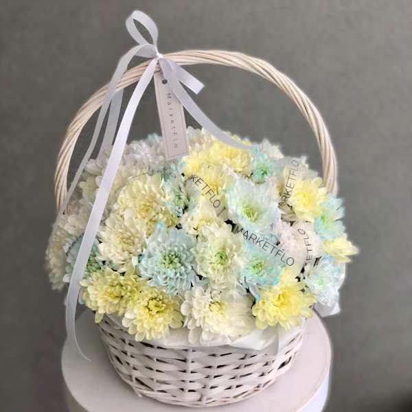 КОРЗИНА С ХРИЗАНТЕМАМИ