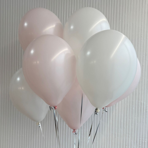 7 ШАРОВ БЕЛЫЕ И РОЗОВЫЕ